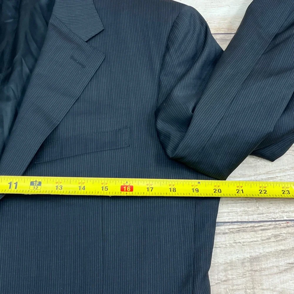 CANALI Suit Jacket Blazer Men's Charcoal Pinstripe 100%Wool Water Resistant 40US - Picture 7 of 11